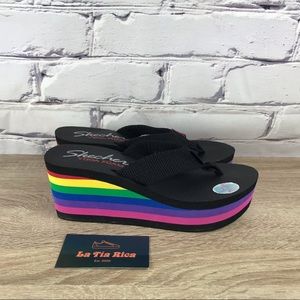 Skechers Padma Rainbow Platform Thong Sandals